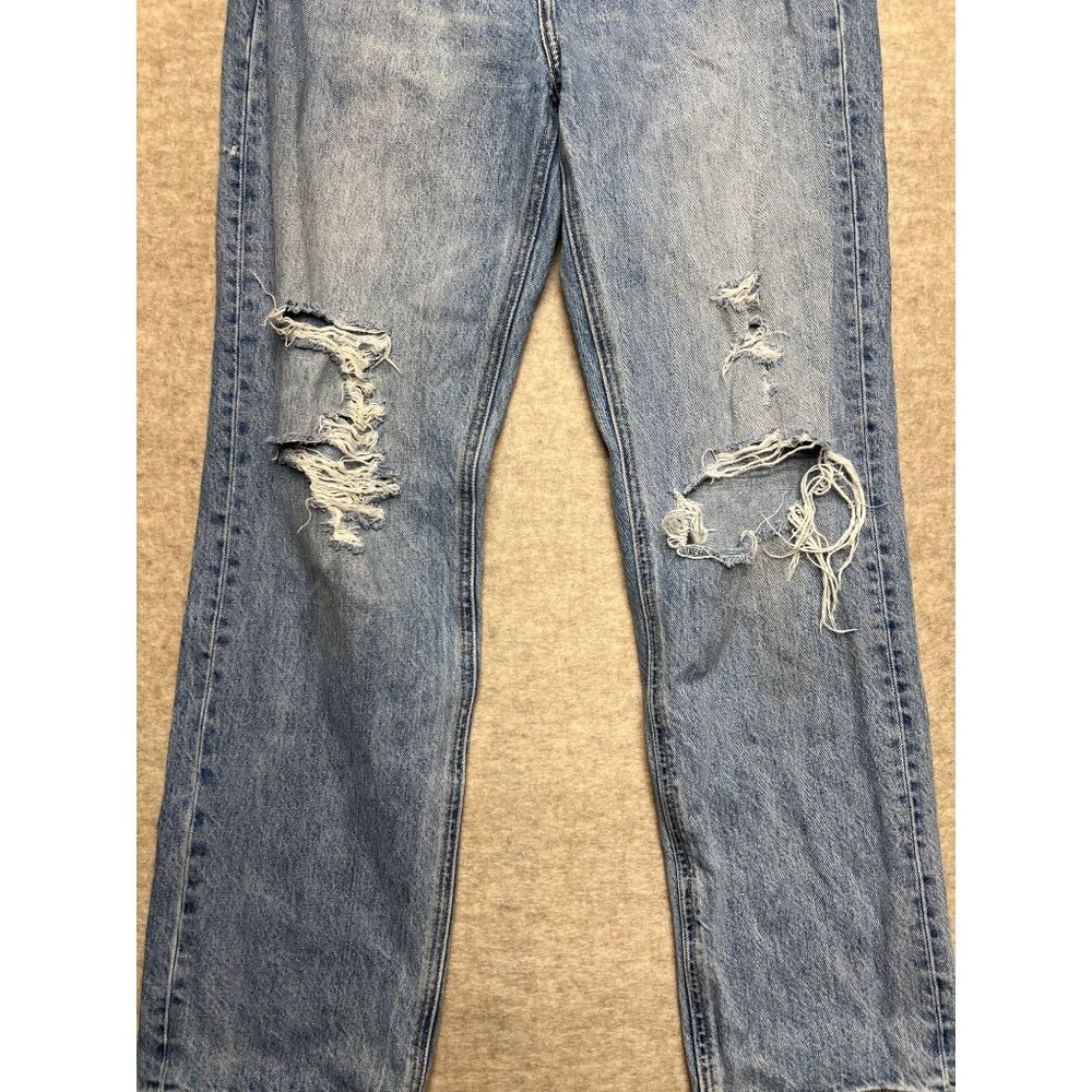 Denim Forum Joni High Rise Loose Distressed Denim Jeans Ripped Button Fly 26 - Picture 2 of 12
